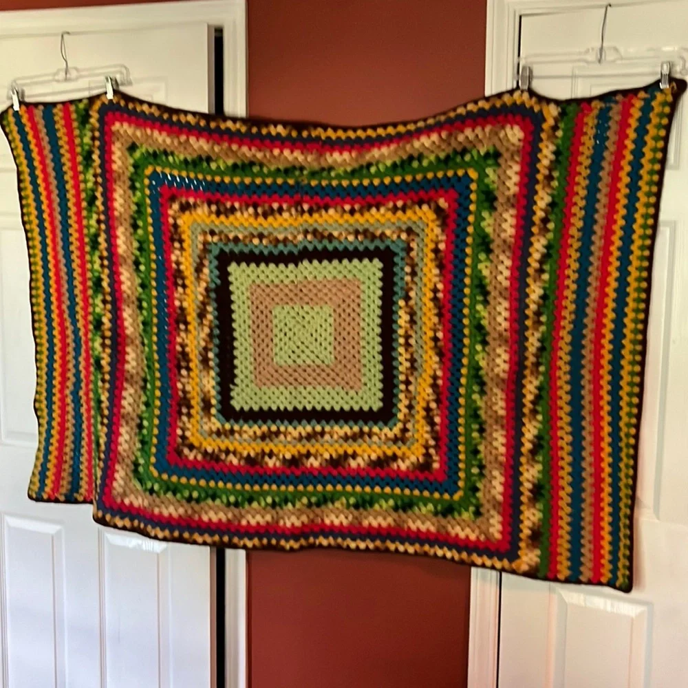 Multi color Aphgan Blanket 59” x 45”